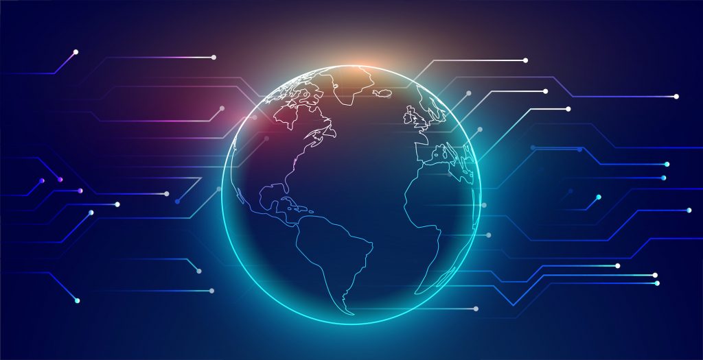 digital globxal connection network technology background design