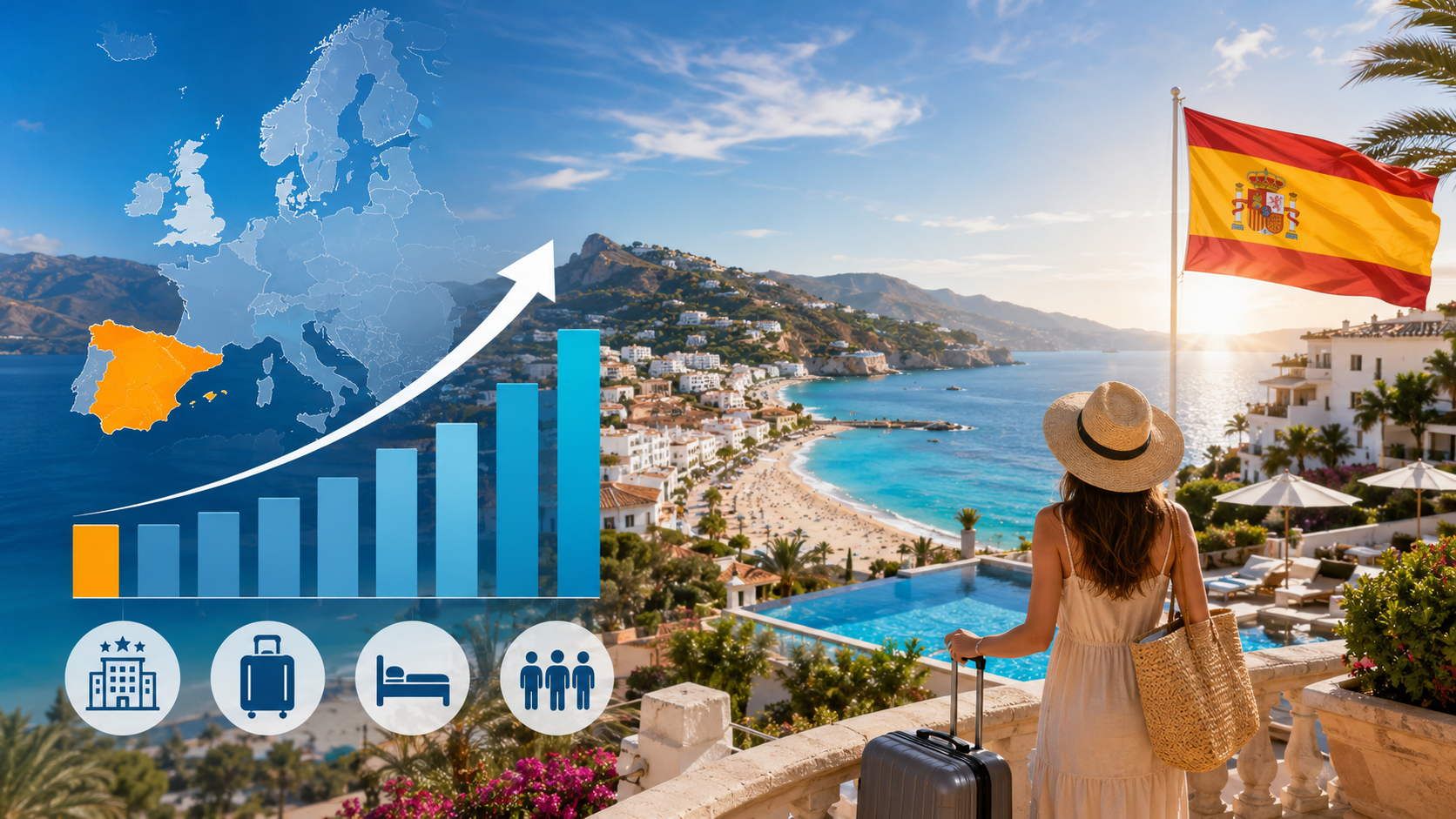 España lidera el crecimiento de las reservas hoteleras en Europa con un aumento del 11,5%